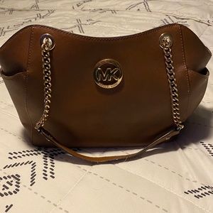 Tan and gold Michael Kors Purse